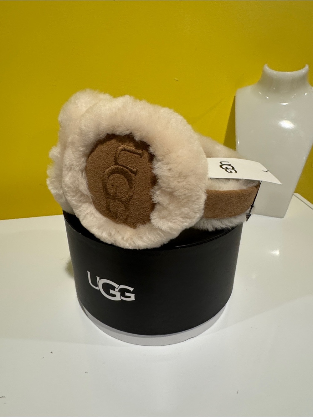 UGG Women's Chestnut and Cream Sheepskin Earmuffs